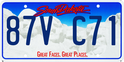SD license plate 87VC71