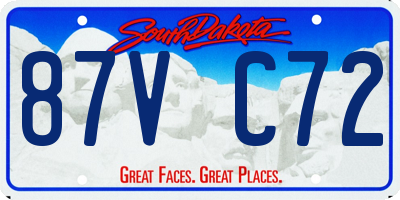 SD license plate 87VC72
