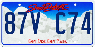 SD license plate 87VC74