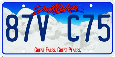 SD license plate 87VC75