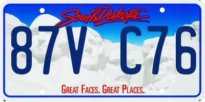 SD license plate 87VC76