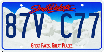 SD license plate 87VC77