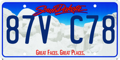 SD license plate 87VC78