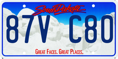 SD license plate 87VC80