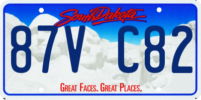 SD license plate 87VC82