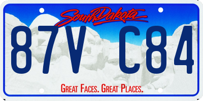 SD license plate 87VC84