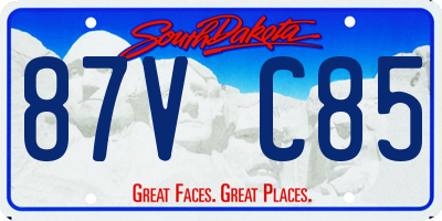SD license plate 87VC85