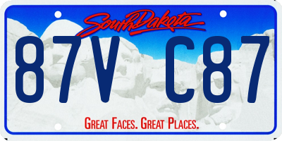 SD license plate 87VC87