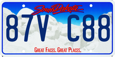 SD license plate 87VC88