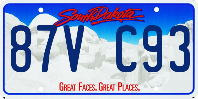 SD license plate 87VC93