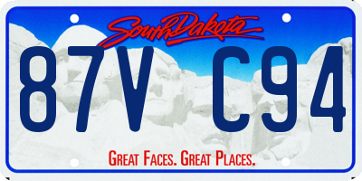 SD license plate 87VC94