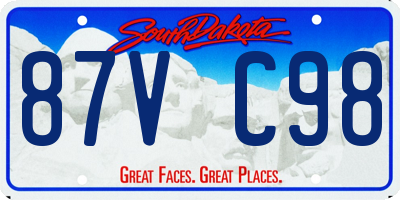 SD license plate 87VC98