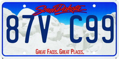 SD license plate 87VC99