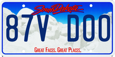 SD license plate 87VD00