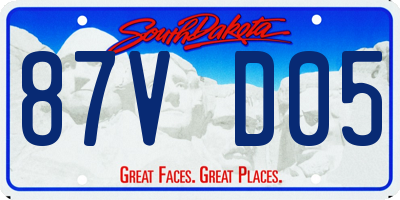 SD license plate 87VD05