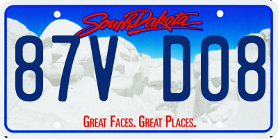 SD license plate 87VD08