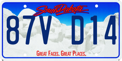 SD license plate 87VD14