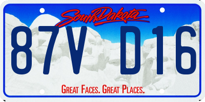 SD license plate 87VD16