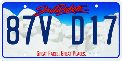 SD license plate 87VD17