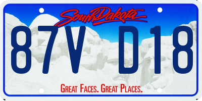 SD license plate 87VD18