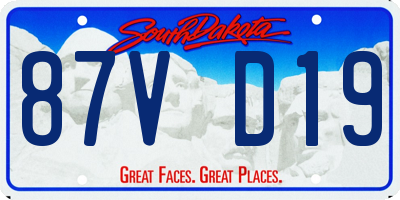 SD license plate 87VD19