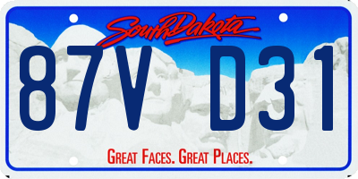 SD license plate 87VD31