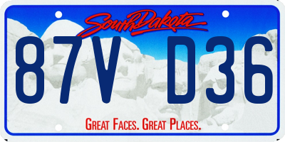 SD license plate 87VD36