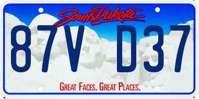 SD license plate 87VD37