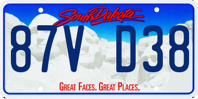 SD license plate 87VD38