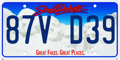 SD license plate 87VD39