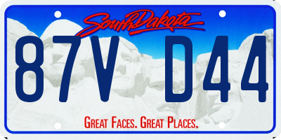 SD license plate 87VD44