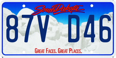 SD license plate 87VD46