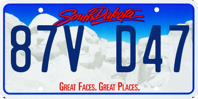 SD license plate 87VD47