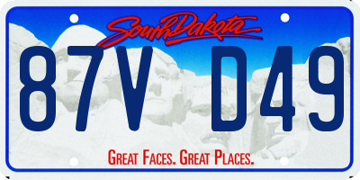 SD license plate 87VD49