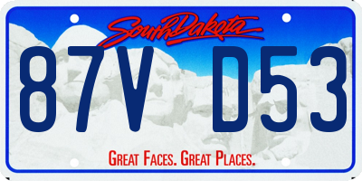 SD license plate 87VD53