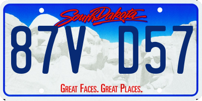 SD license plate 87VD57