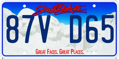 SD license plate 87VD65