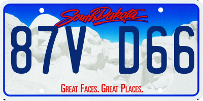 SD license plate 87VD66