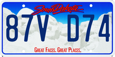 SD license plate 87VD74