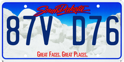 SD license plate 87VD76