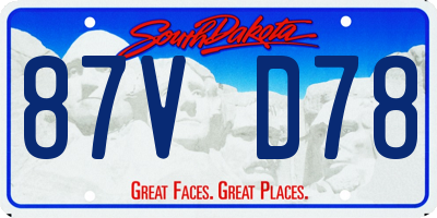 SD license plate 87VD78