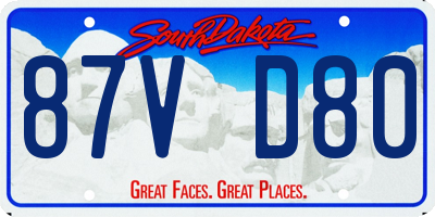 SD license plate 87VD80