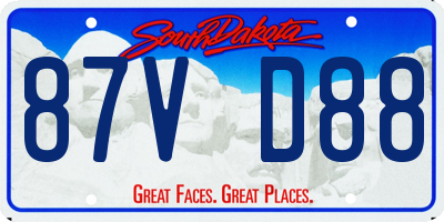 SD license plate 87VD88