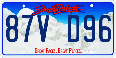 SD license plate 87VD96
