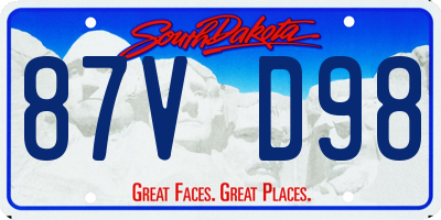 SD license plate 87VD98
