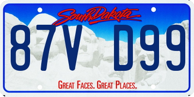 SD license plate 87VD99