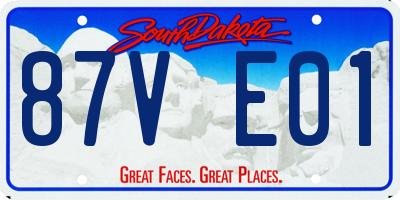 SD license plate 87VE01