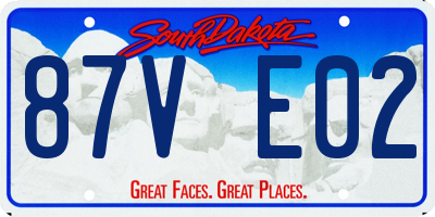 SD license plate 87VE02