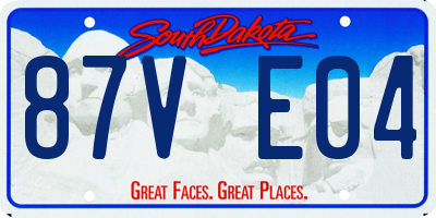 SD license plate 87VE04