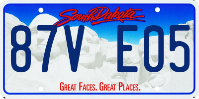 SD license plate 87VE05